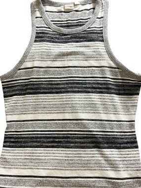 GAP Soft Knit Striped Tank Top Neutral Minimalist Coastal Casual Women’s M